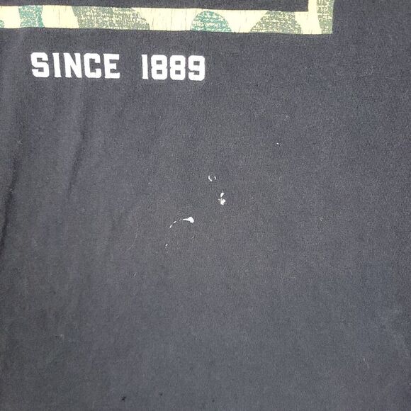 Carhartt T-Shirt Men's Medium Black Long Sleeve Flag Relaxed Fit Made in USA - Picture 4 of 13